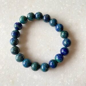 Azurite Malachite 10mm Natural Gemstone Stretchy Bracelet